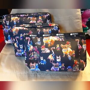 NEW Lesportsac 3 Piece Pouch Set
